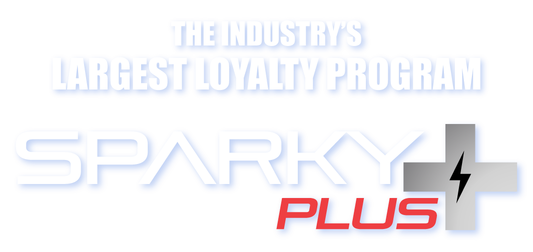 SparkyPlus landing page banner with person and logo. 